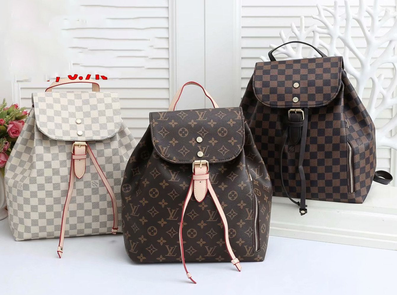 Louis Vuitton LV Hot Selling Retro Backpack Classic Tie Bag Mouth