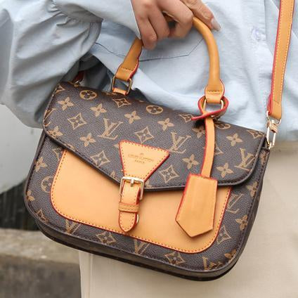 Louis Vuitton LV full printed letters stitching color ladies shopping handbags shoulder bag messenge