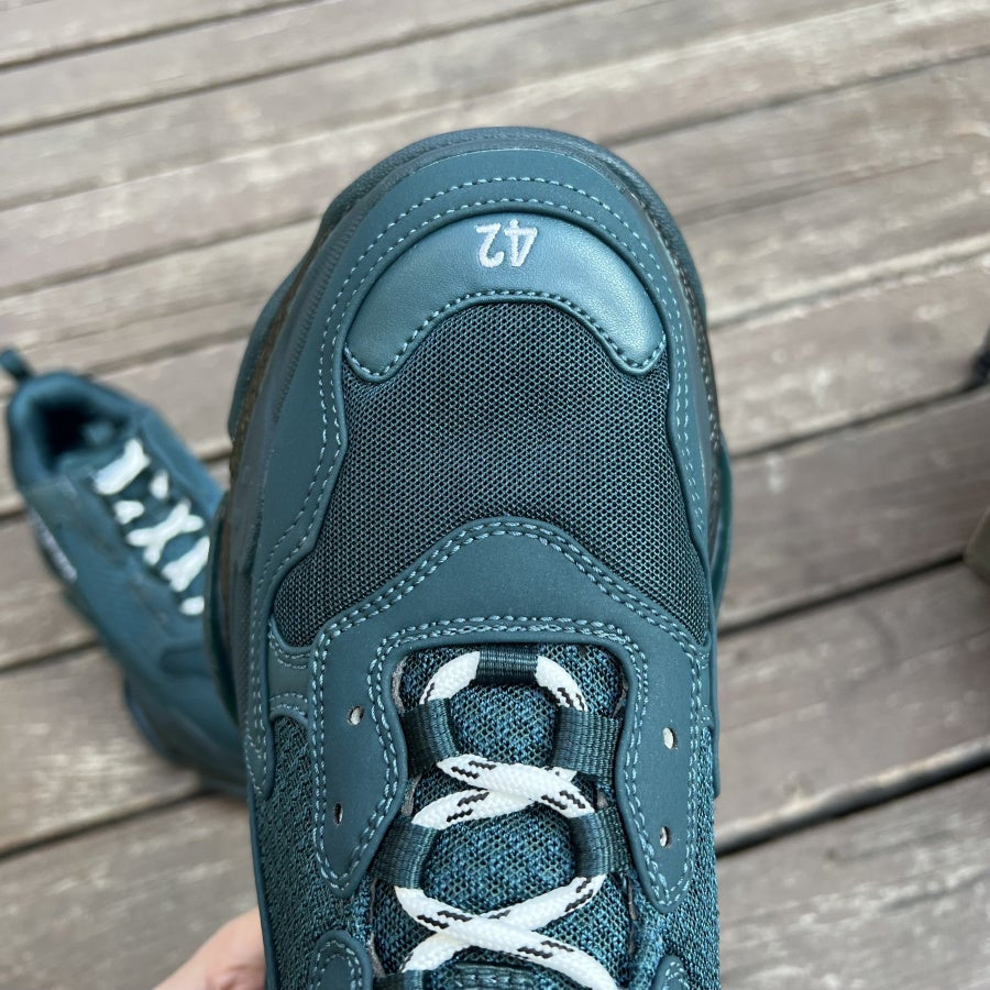 Balenciaga Triple S Sneaker Blackish Green Cushion from biubiuover