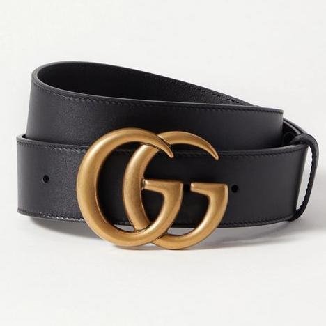 GG classic solid color mens and womens gold letter buckle belt B