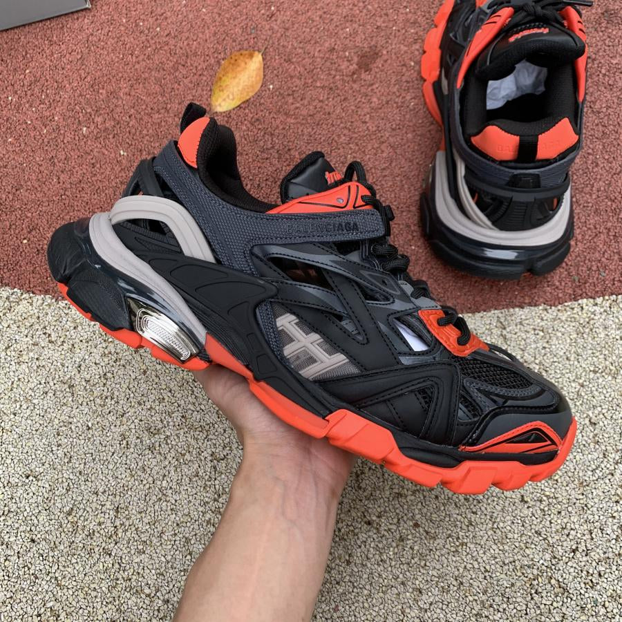 Balenciaga Track.2 Open Sneaker Dark Grey/Orange from biubiuover