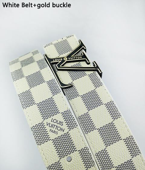 Louis Vuitton LV fashionable belt for men and women hot seller of checked belts White Belt+Silvery b