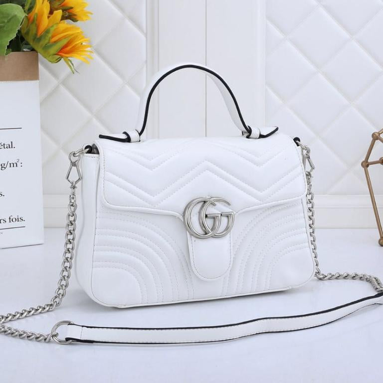 G GG Women Leather Tote Crossbody Satchel Shoulder Bag Handbag Black