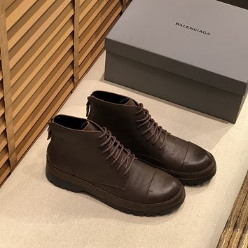 Balenciaga Men Fashion Boots fashionable Casual leather Breathab