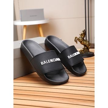 Balenciaga Popular Summer Womens Flats Men Slipper Sandals Shoes