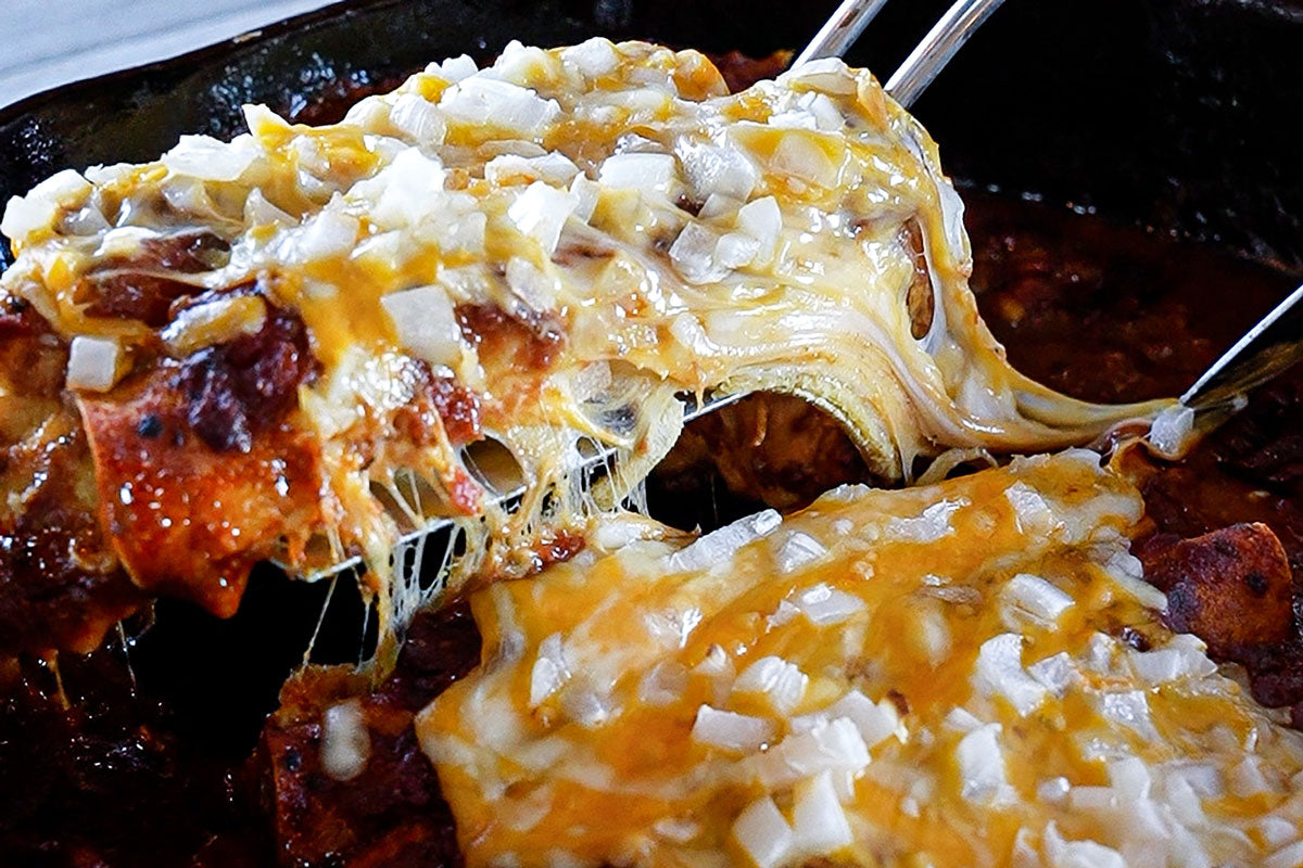 Cheese Enchiladas with Chili Gravy