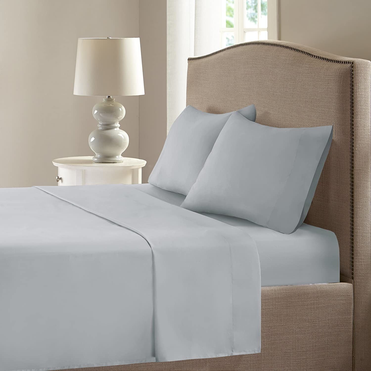 RT Designers Collection Modern Living 100% Pima Cotton Sheet Set King Silver
