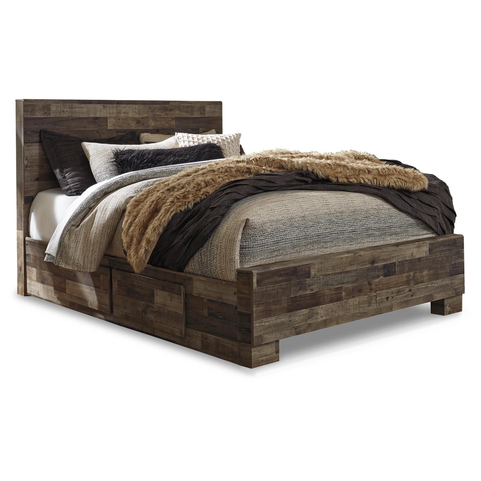 Benchcraft Derekson B200B22 Queen Panel Bed with 2 Storage Drawers