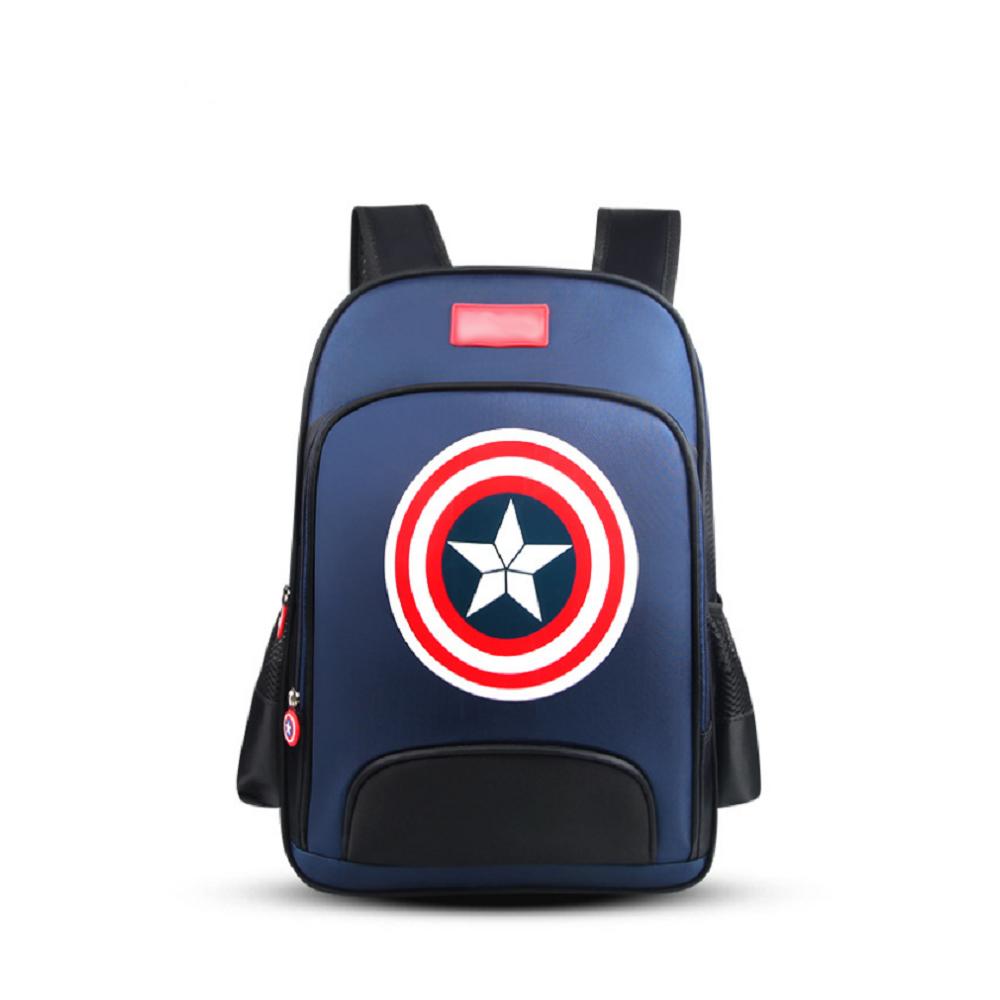 Elementary School Bag Captain America Children%27s Backpack Boys Backpack, Navy / L