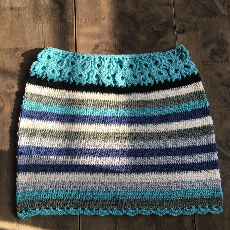 Colorful Crochet Skirt – Bosom Blouse