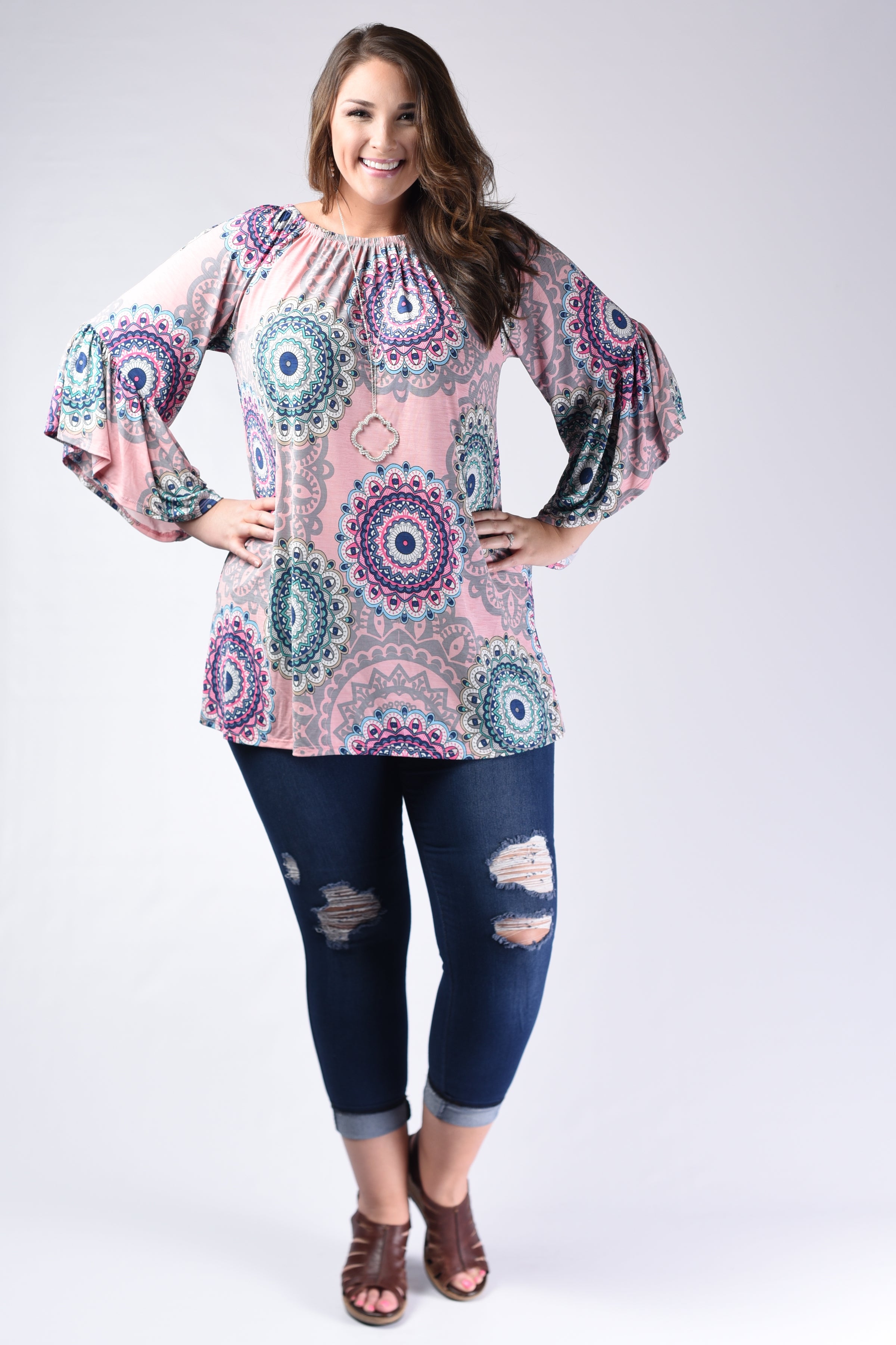 Pink Mandala Top – www.mycurvystore.com - Curvy Boutique