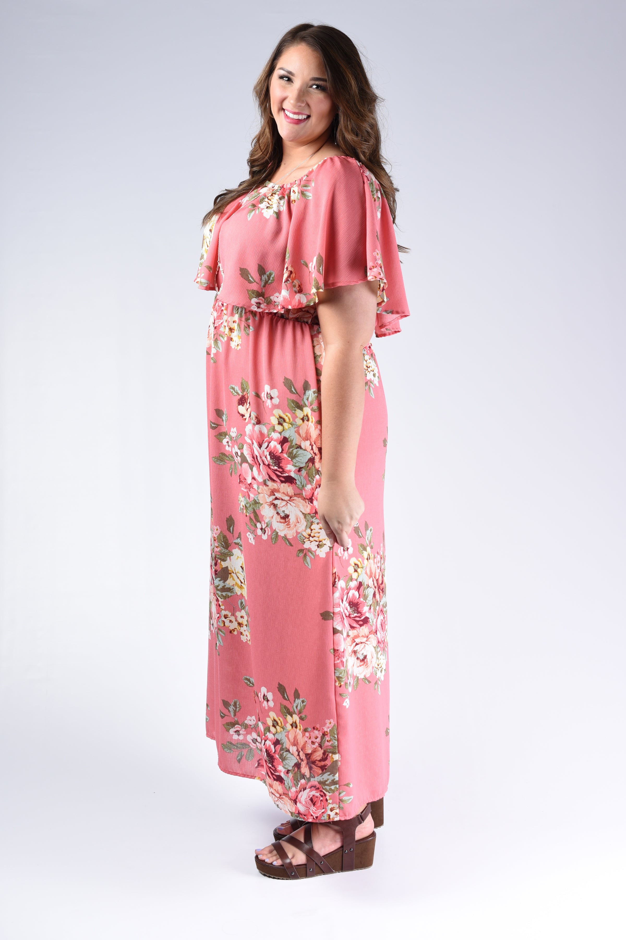 Pink Floral Maxi Dress – www.mycurvystore.com - Curvy Boutique