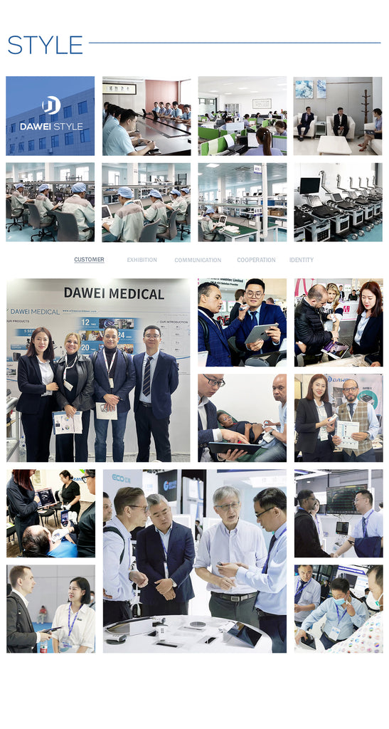 Located in Xuzhou, Jiangsu Province, Dawei Medical (Jiangsu) Co., Ltd. are a well-known domestic medical device manufacturer and service provider, a national high-tech enterprise, a technology-based enterprise, an honest enterprise,and a member of the excellent domestic medical product catalog.<br data-mce-fragment="1">Since its establishment in 2006, the company has been dedicated to the innovative development and manufacture of ultrasound imaging, digital electrocardiograph and digital radiology imaging products. We have more than 50 models of medical products in 5 major categories, including full digital color Doppler ultrasound diagnostic system, full digital black and white ultrasound, digital electrocardiogram machine, patient monitor and digital radiography. The company has passed ISO13485:2012 quality system certification,and European CE quality certification and all products have obtained the medical device registration certificate (CFDA) of the People's Republic of China.<br data-mce-fragment="1">Dawei has established 3 technology research and development centers in Shanghai, Shenzhen and the US,and has obtained more than 100 product technology patents and independent intellectual property rights.<br data-mce-fragment="1">Based in China, Dawei has a global perspective. Dawei has set up branches or offices in 27 provinces, cities and autonomous regions in China,and overseas marketing offices in India, Indonesia and Brazil.<br data-mce-fragment="1">To date, Dawei's marketing and service network has taken shape, with products being sold to more than 100 countries and regions worldwide and nearly 100,000 medical users benefiting.