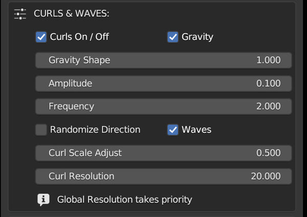 Transhuman4Blender Curls and Waves panel