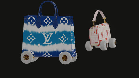 Designer's bags 3D model with little wheels