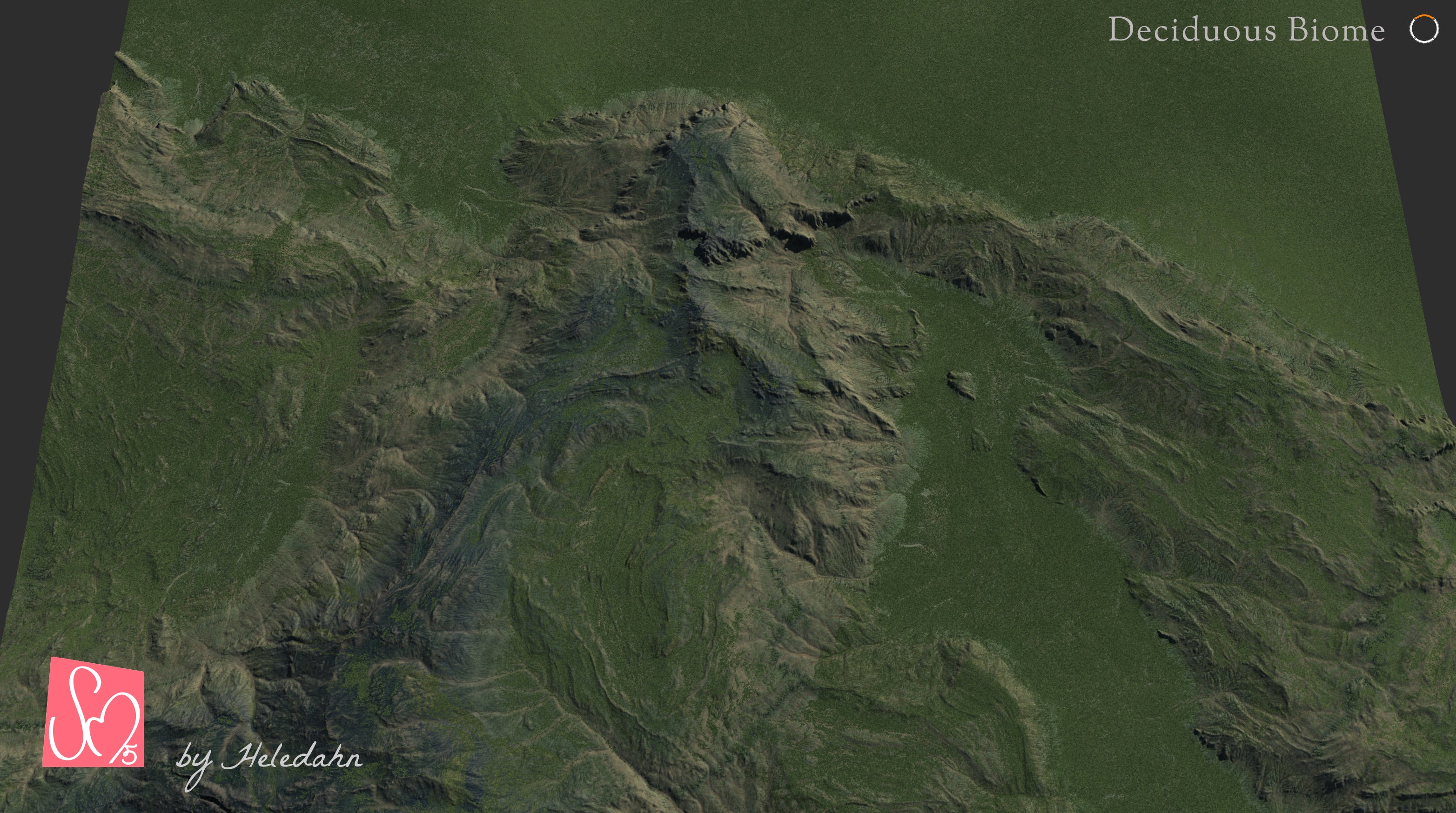 Gaea deciduous biome terrain 3D model by Heledahn