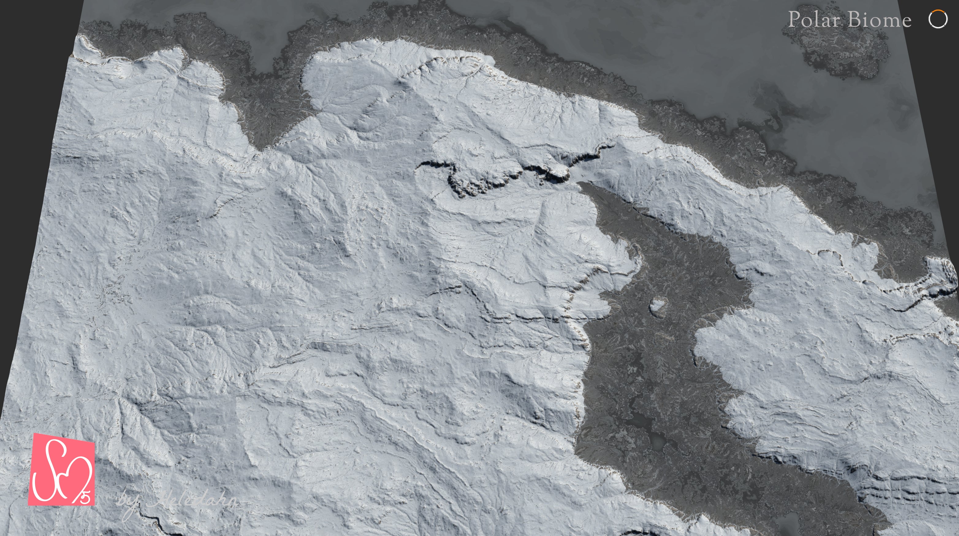 Gaea polar biome terrain 3D model by Heledahn
