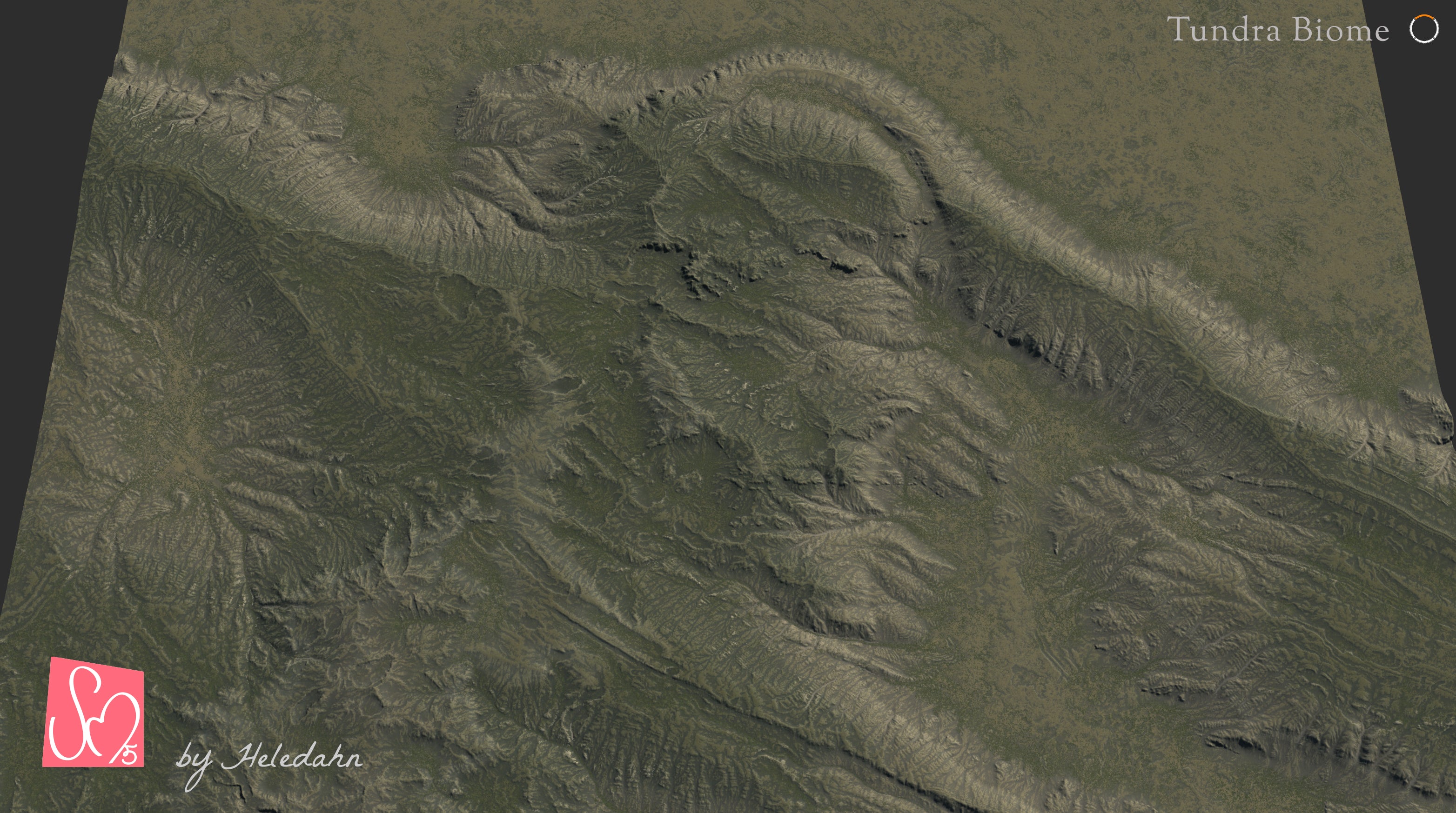 Gaea tundra biome terrain 3D model by Heledahn