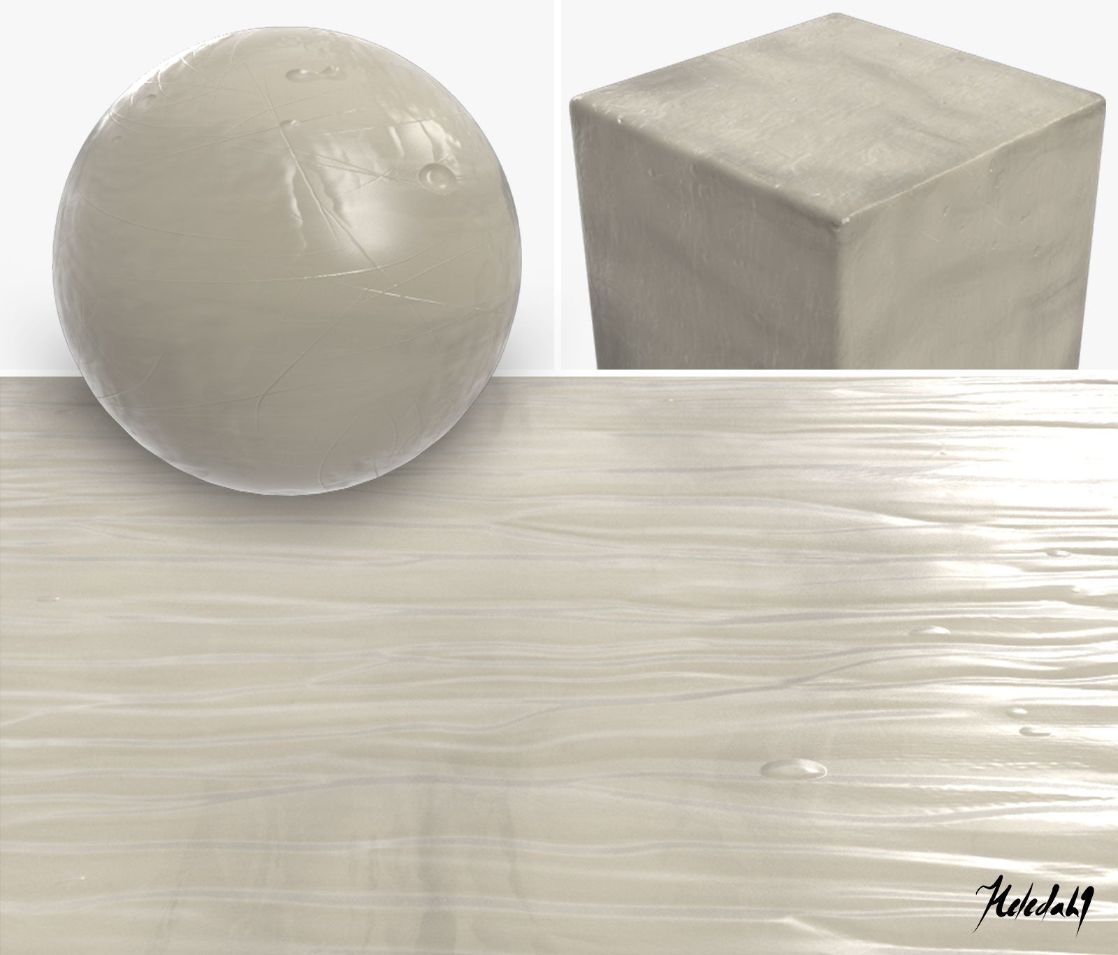Realistic Substance Designer material of candle wax with bubbles and scratches
