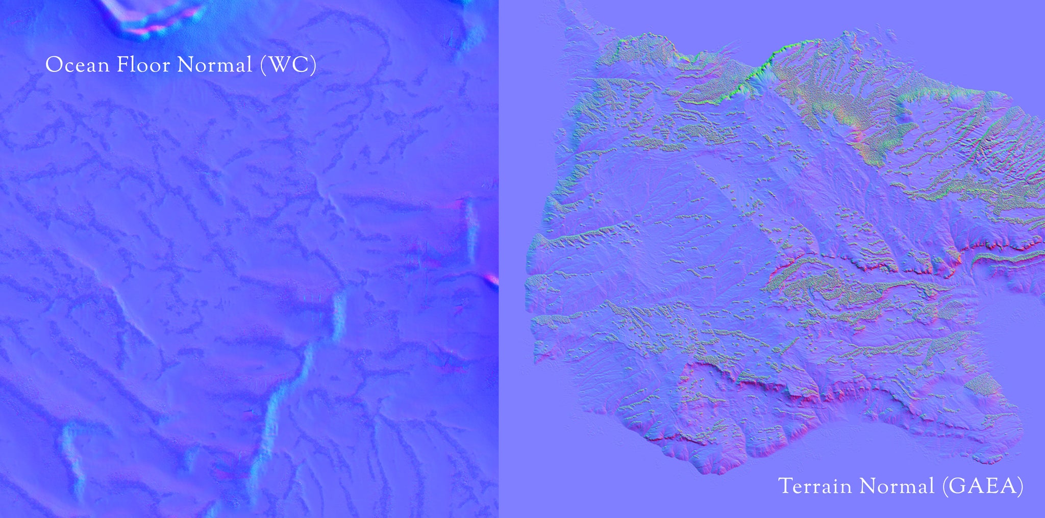 Normal map comparison World Creator vs Gaea, by Heledahn