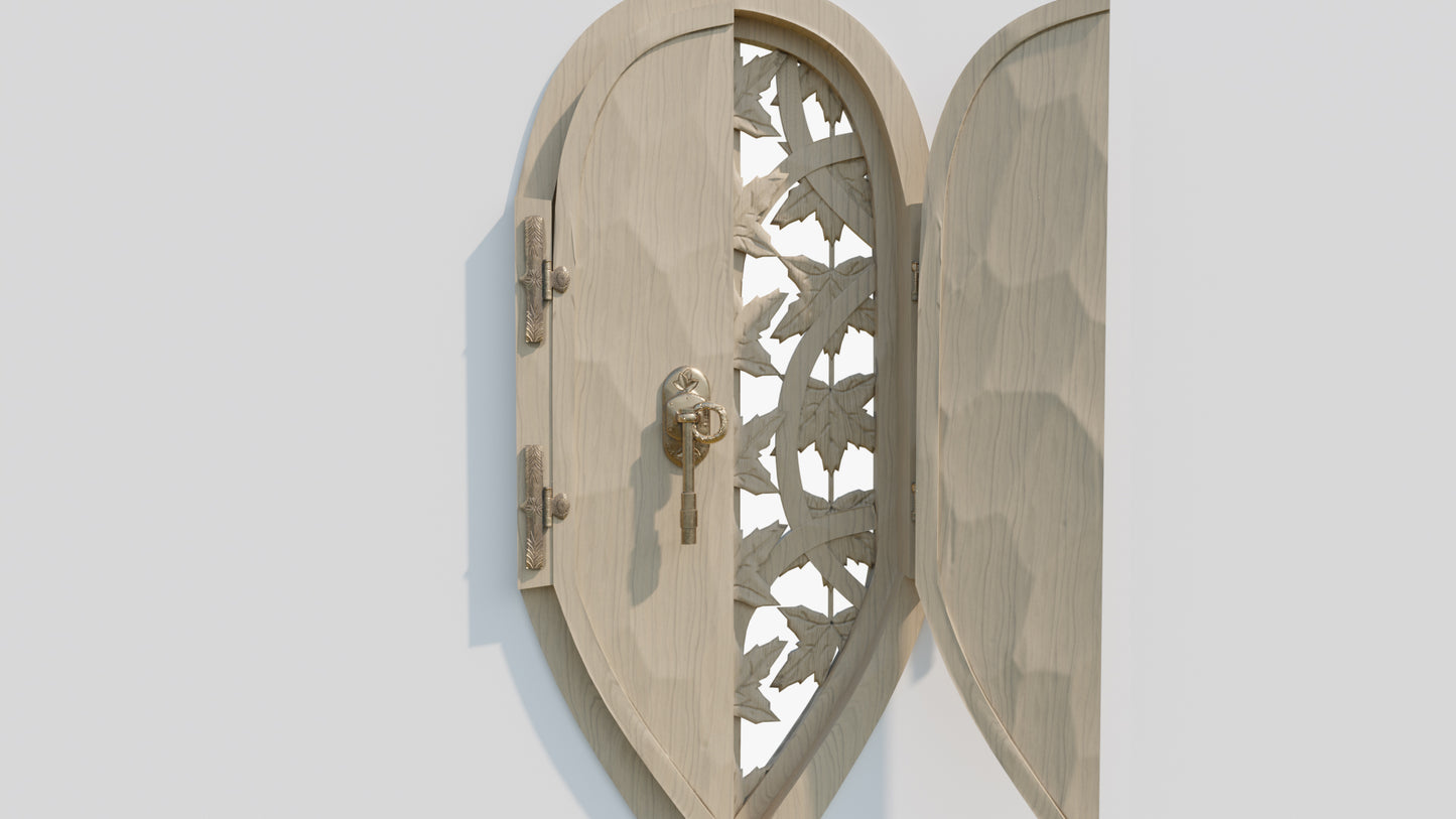 medieval window organic lattice maple leaves 3d model blender obj
