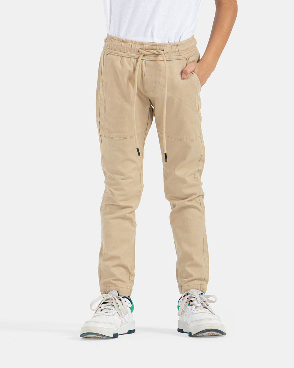 Beige Gabardine Pants Jogger