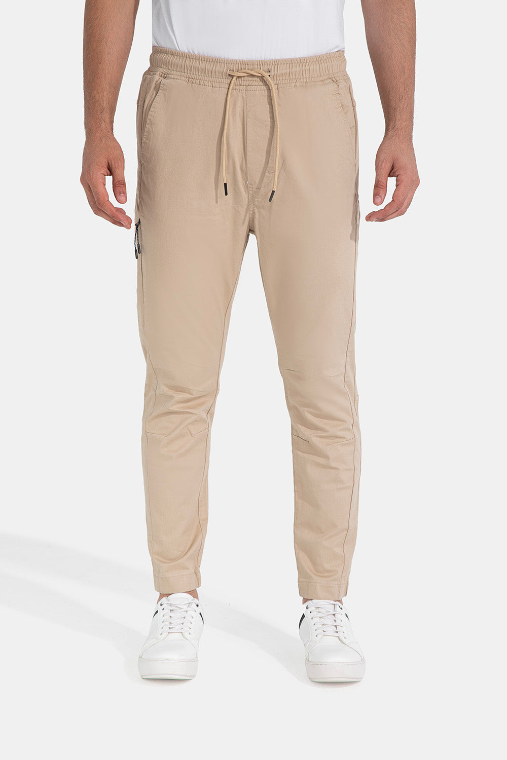 Beige Slim Fit Jogger Pants