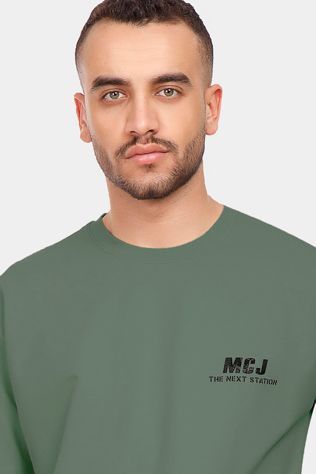 Mint Printed Crew Neck Over Size T-Shirt