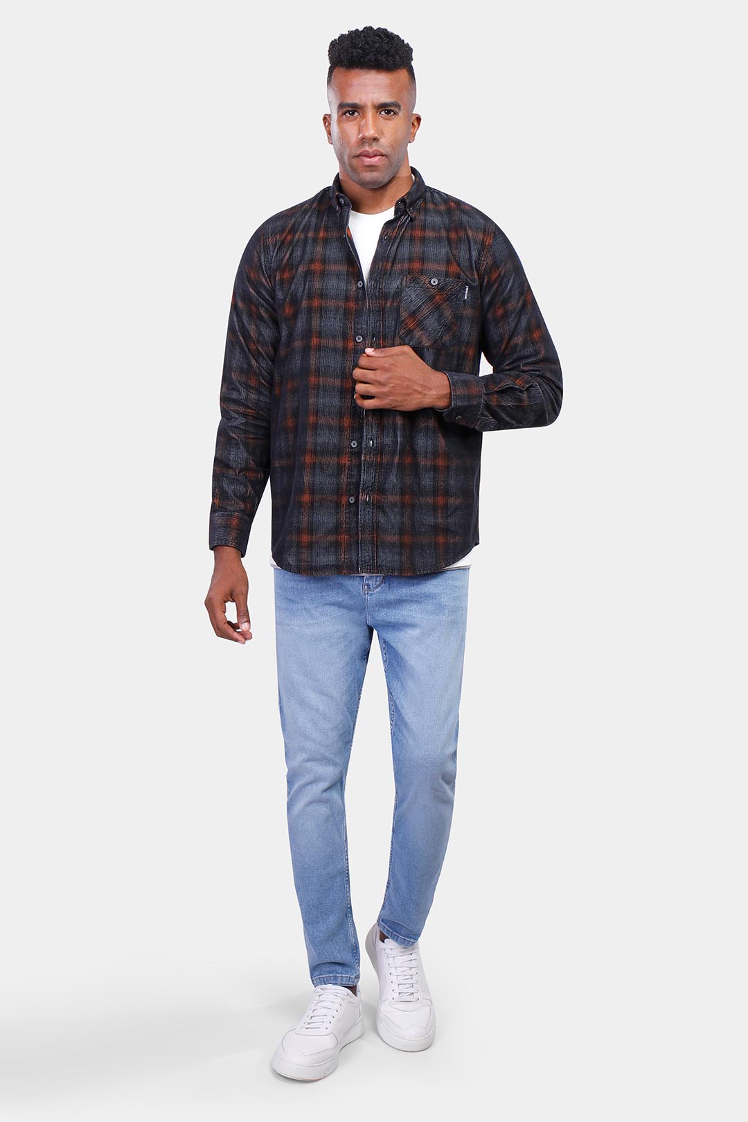 Orange Checked OverShirt