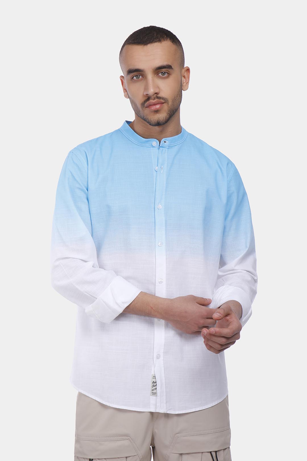 Sky Blue Degrade Slim Fit Shirt