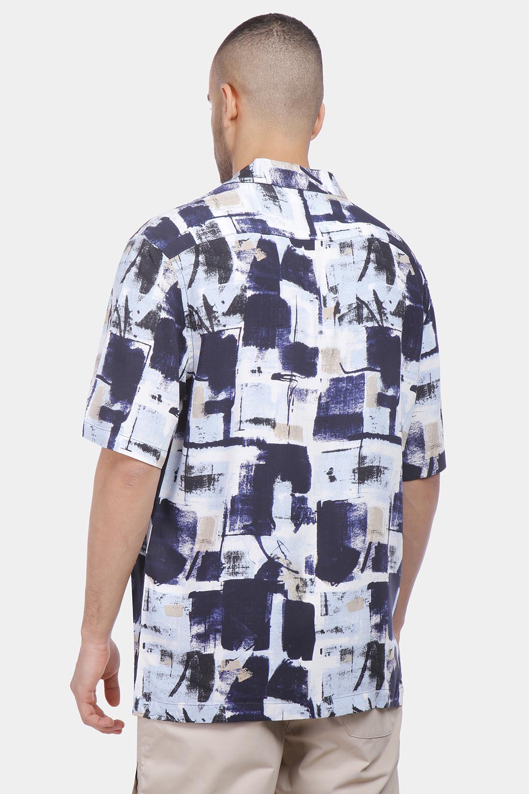 Navy Short Sleeve Slim Fit Shirt