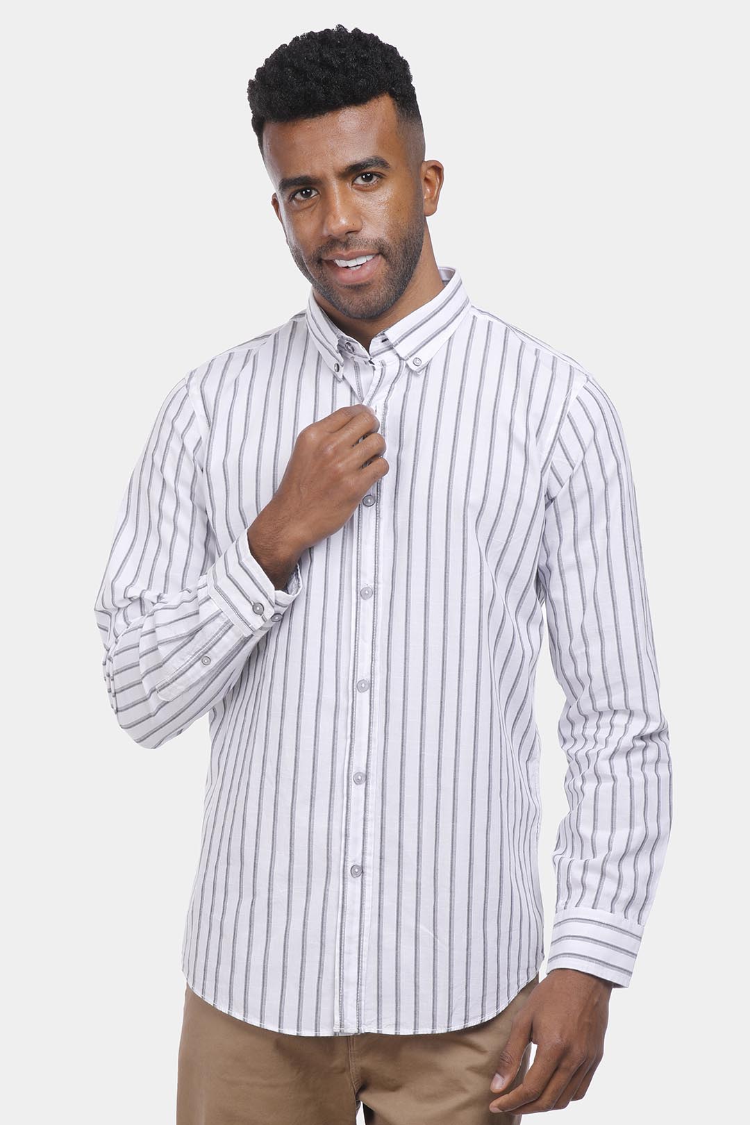 White Striped Slim Fit Shirt