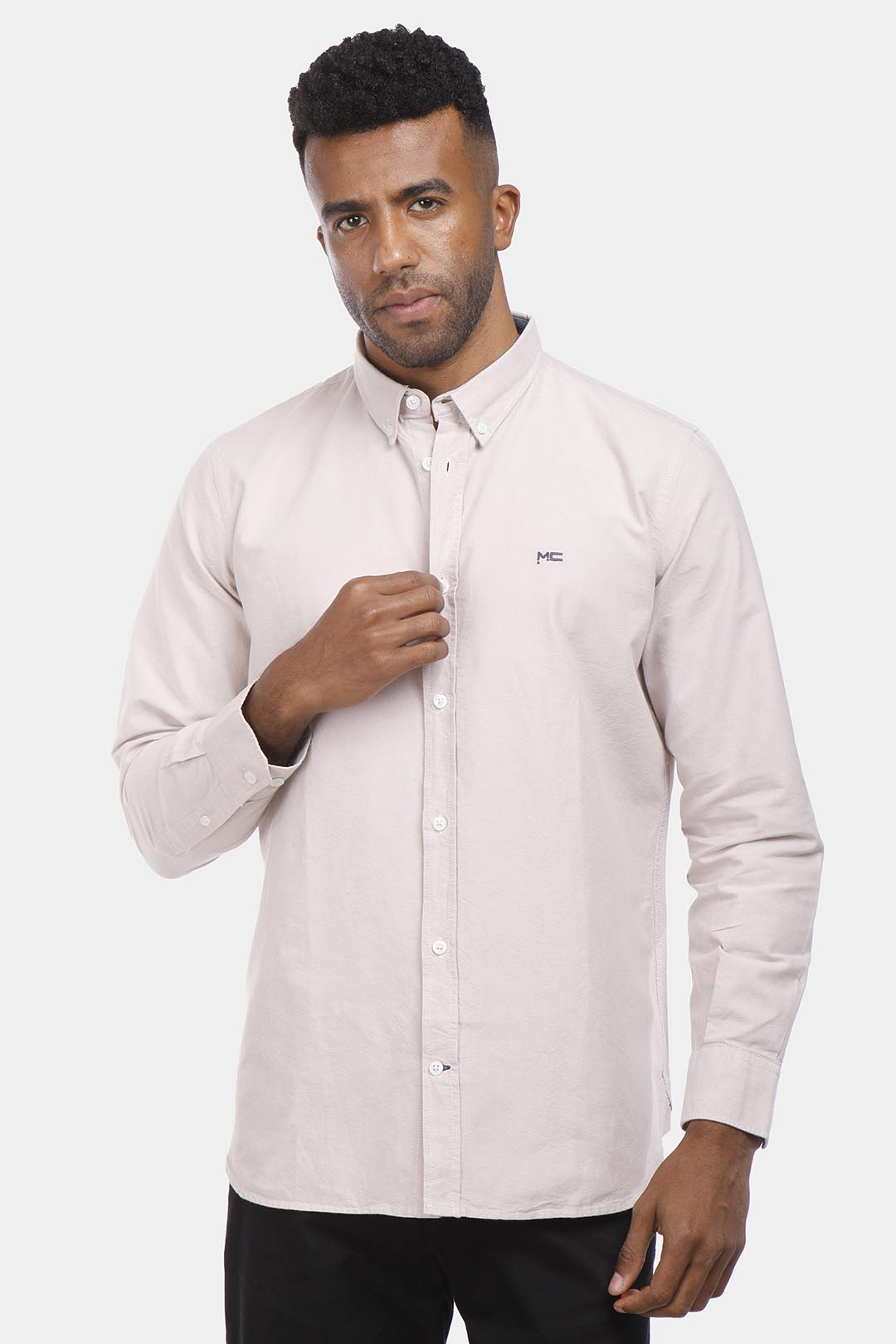 Beige soft oxford Slim Fit Shirt