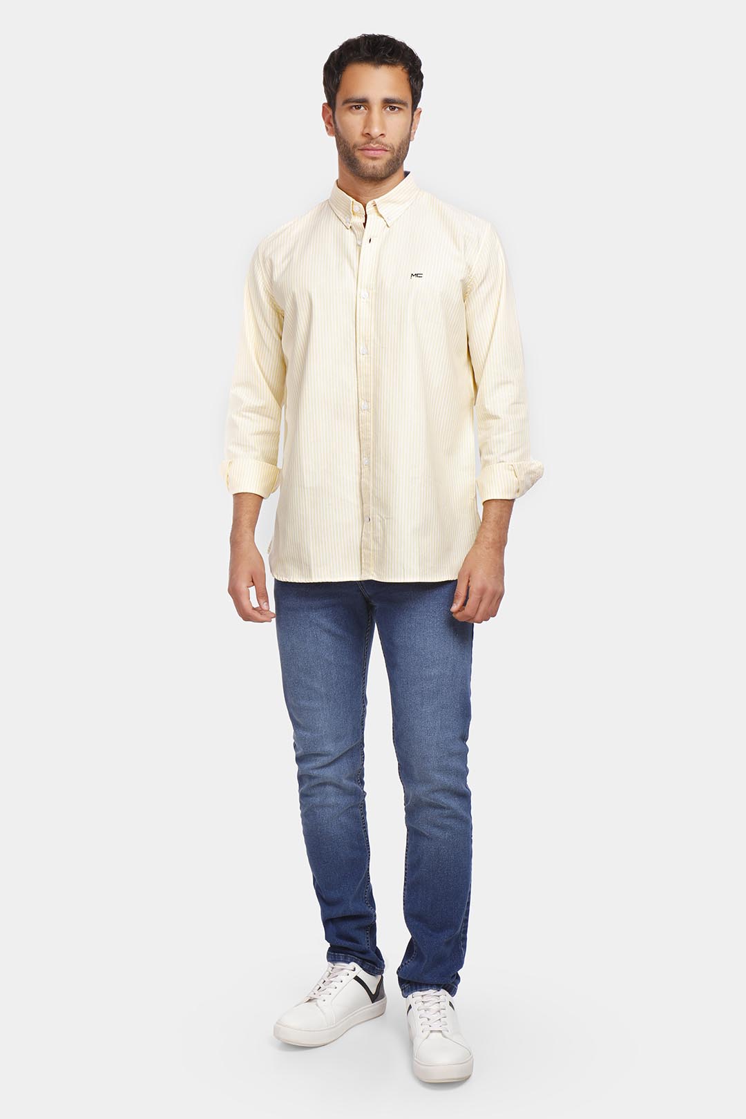 Yellow Striped Slim Fit Shirt