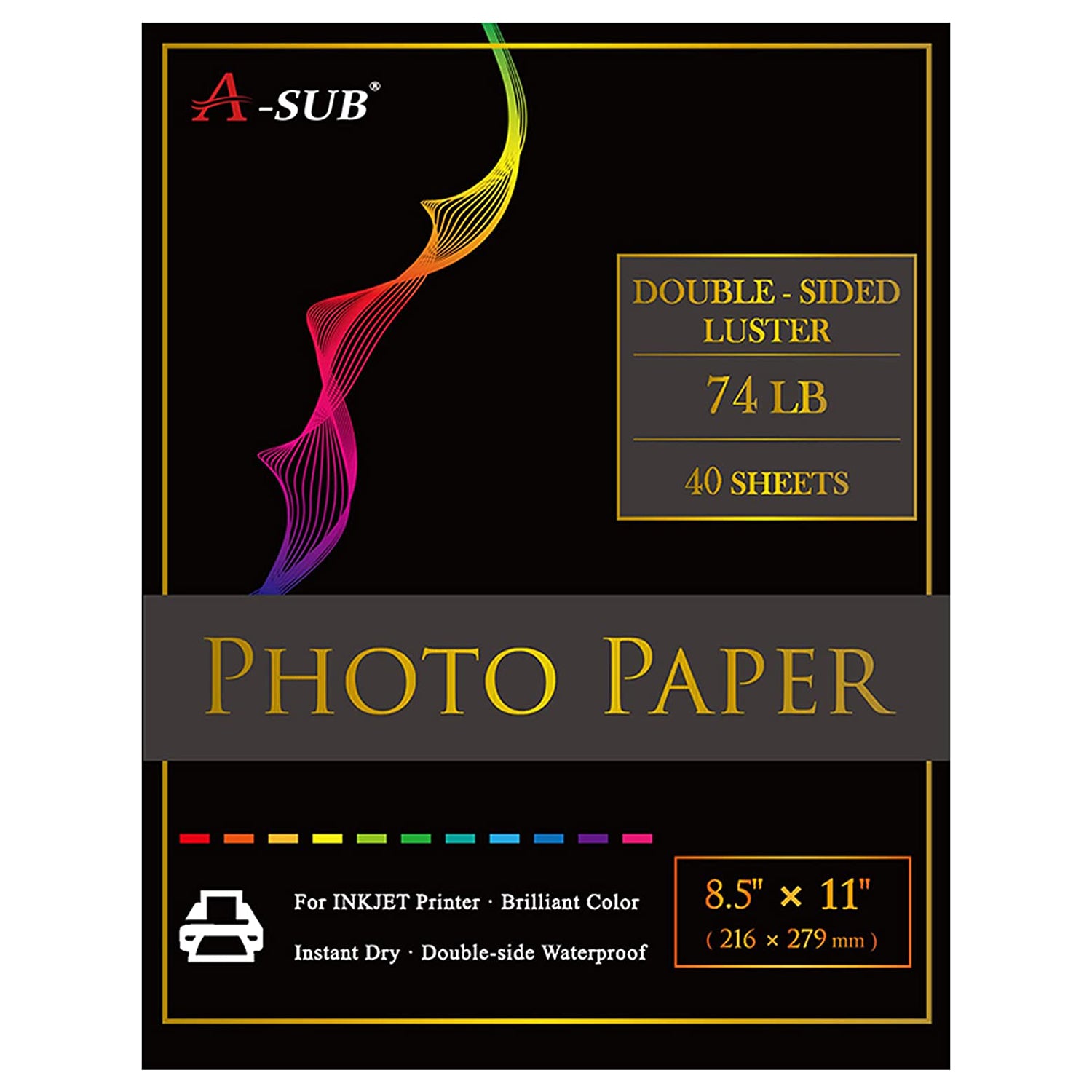 A-SUB Waterproof Clear Sticker Paper for Inkjet Printers 8.5x11 in 15 Sheets