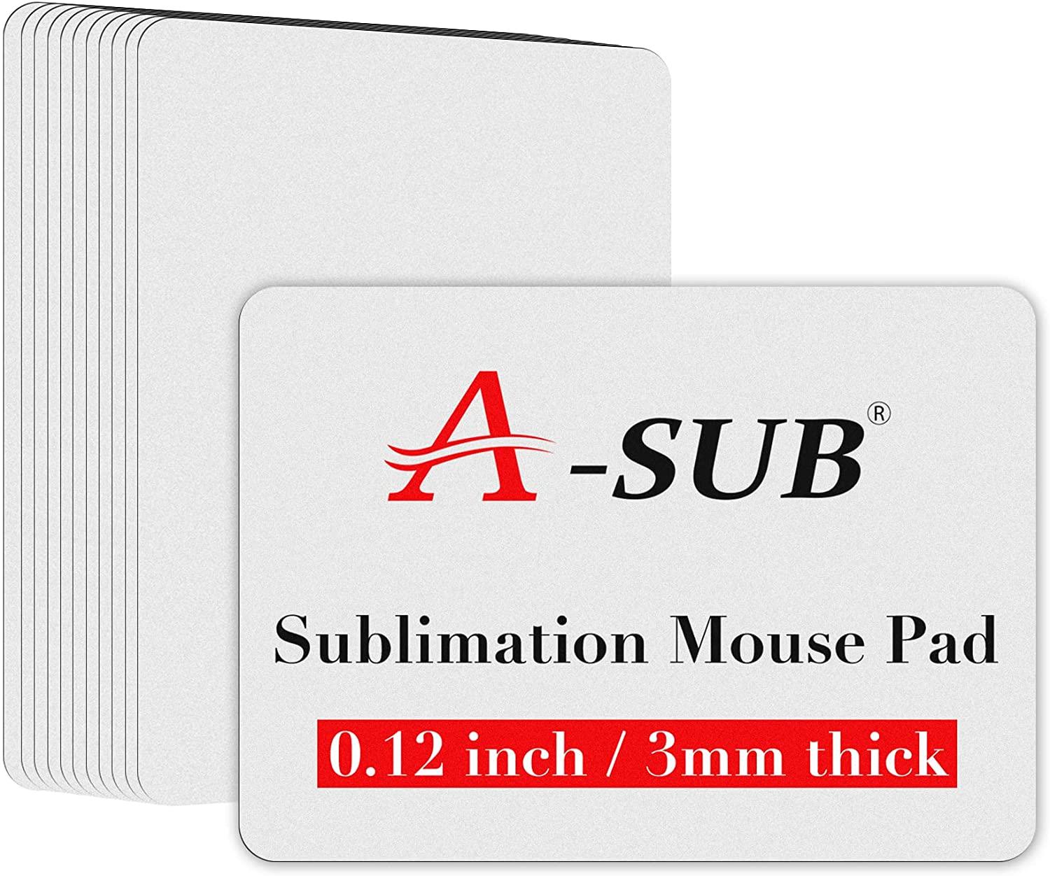 A-SUB Sublimation Mouse Pad Blank 9.4x7.9x0.12 inches 11 pcs