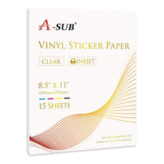 A-SUB Clear Waterslide Decal Paper Clear for Inkjet Printer 20 Sheets