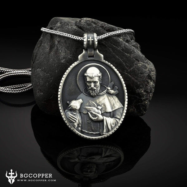 St Francis Of Assisi Necklace,the patron saint of animals - BGCOPPER