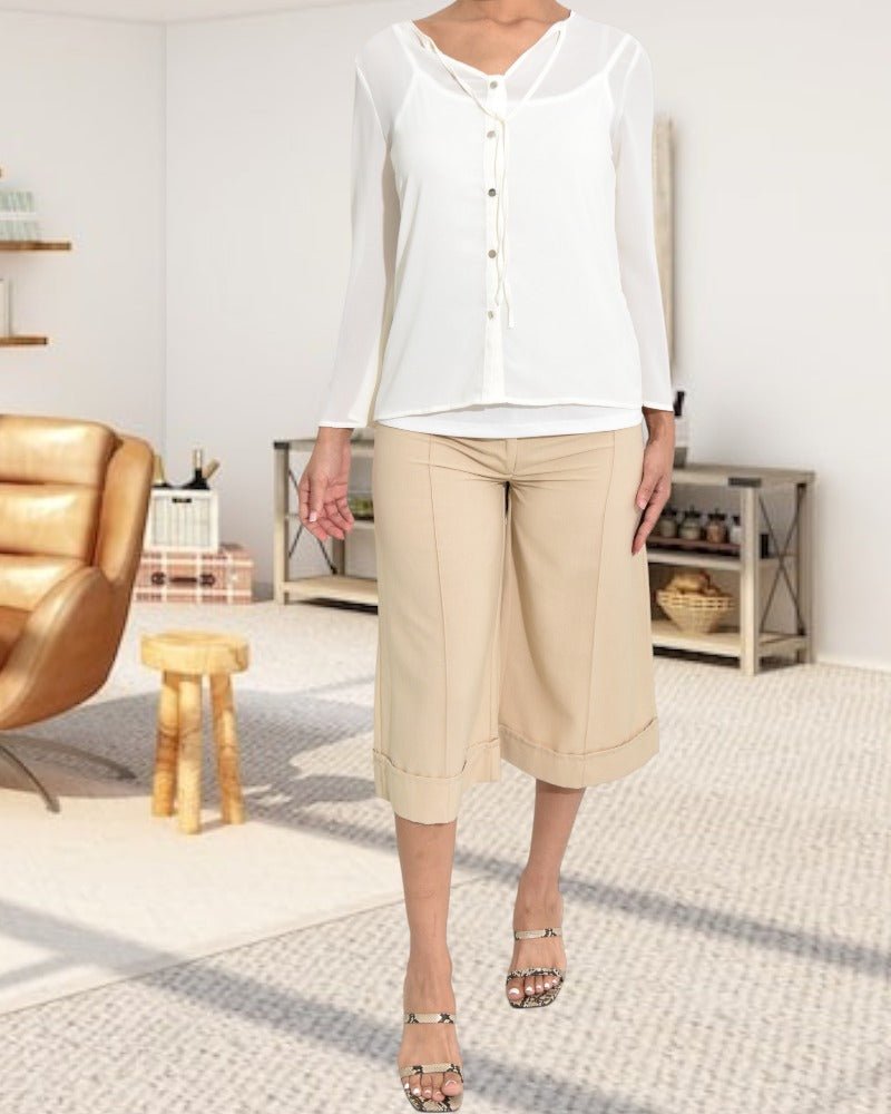 Lds Wide Leg Capri Pants