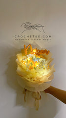 Crochet Flower Bouquet with a customised crocheted name art