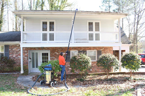 SkyVac Gutter Cleaning Action Photo