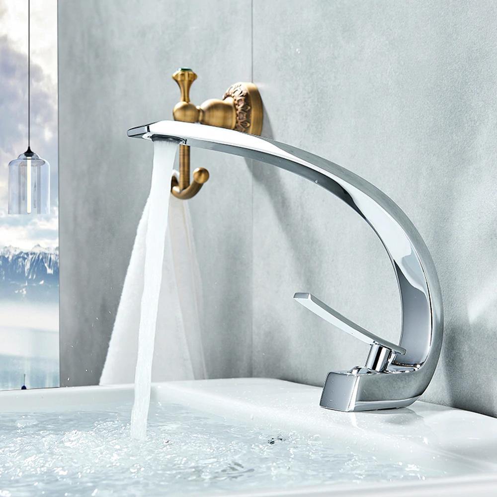 modern bathroom sink faucet chrome