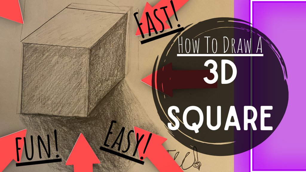 How To Draw A 3D Square easy step by step drawing The Creativity City