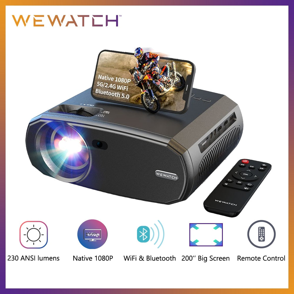 WEWATCH V50 Portable 5G WIFI Projector