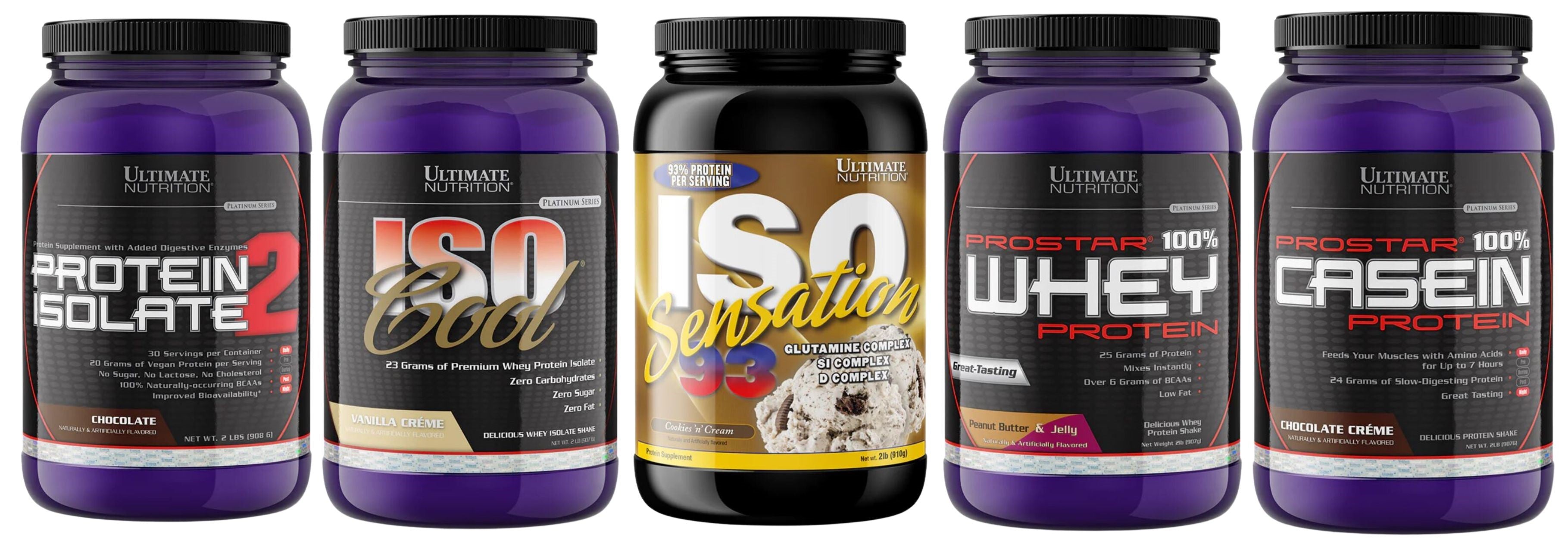 A variedade de produtos proteicos da Ultimate Nutrition