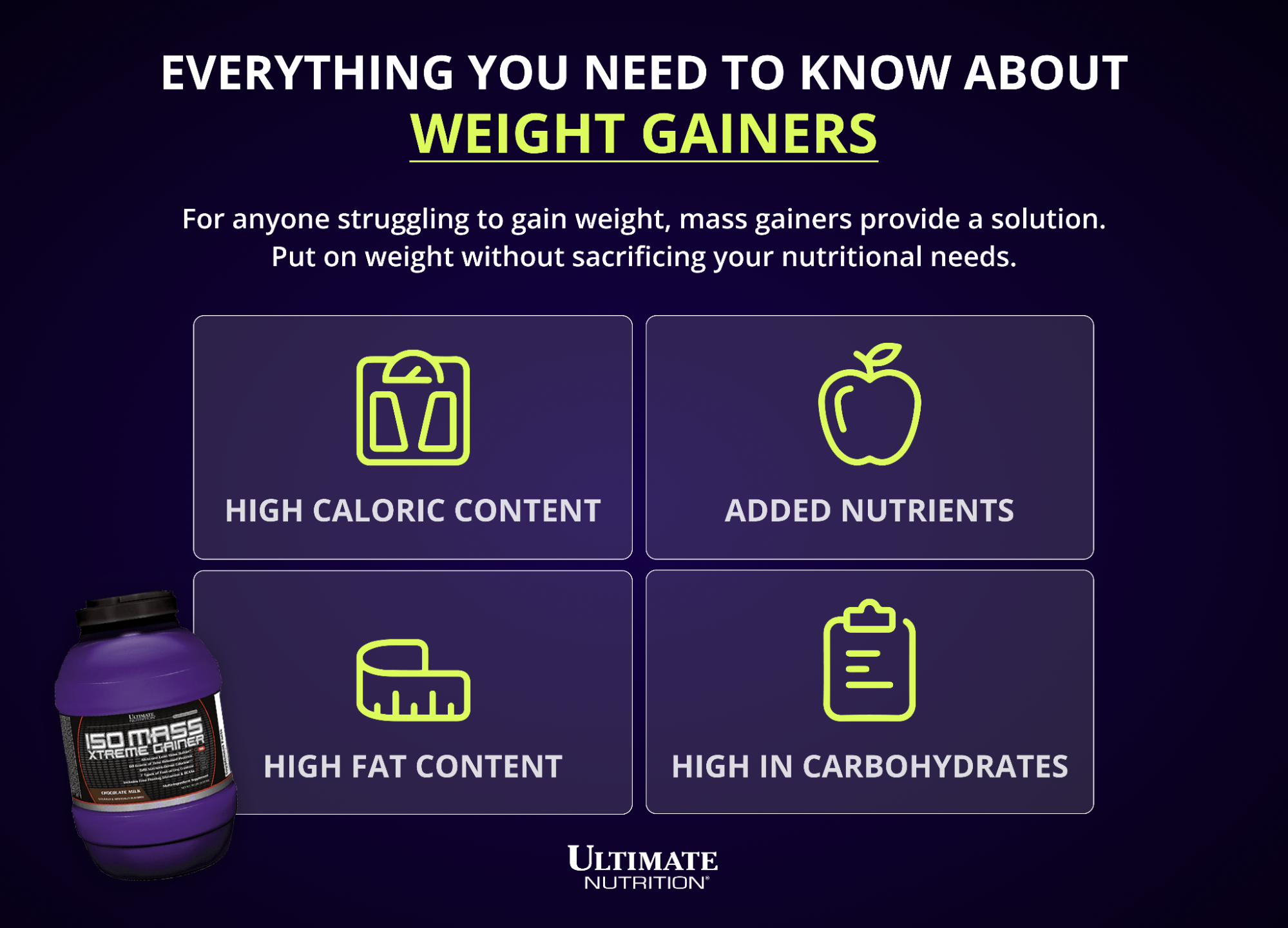 Everything you need to know about weight gainers by Ultimate Nutrition