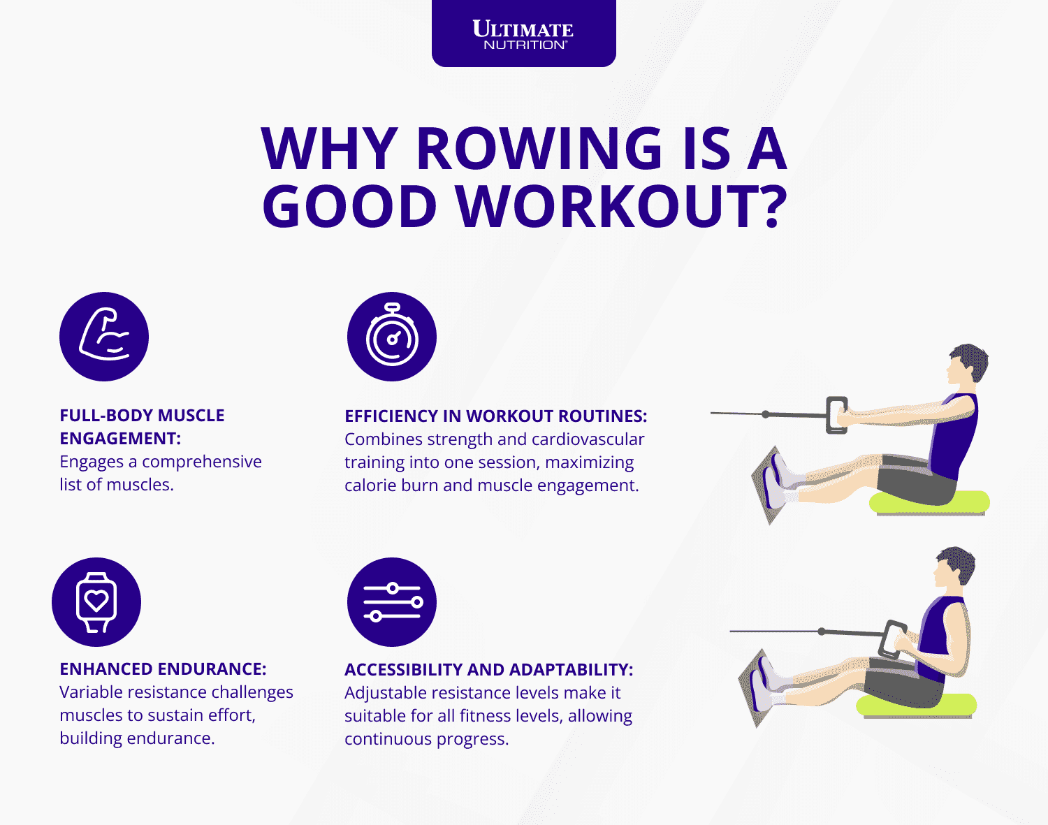 Varför är rodd ett bra träningspass? Infographic | Ultimate Nutrition