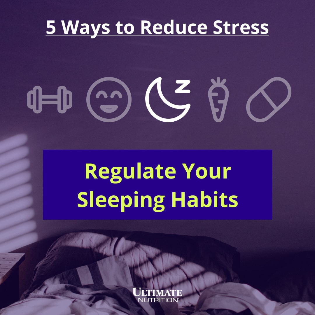 5 ways to reduce stress infographic by Ultimate Nutrition