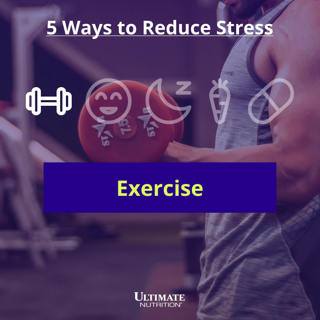 5 ways to reduce stress infographic by Ultimate Nutrition