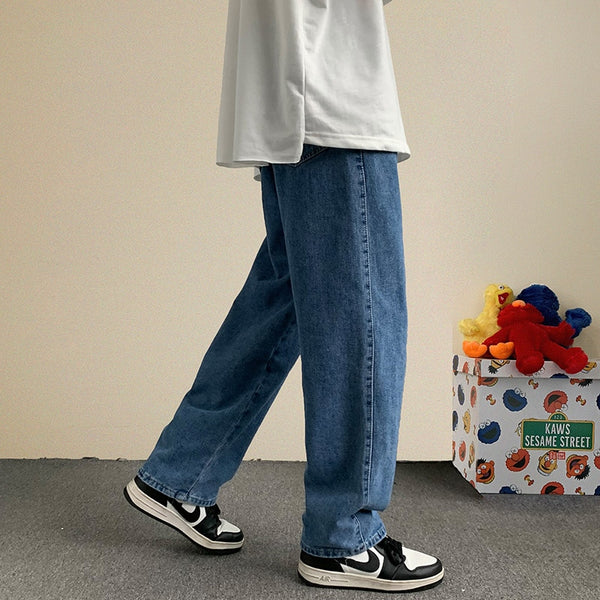 Anokhinaliza Korean Fashion Men Wide Leg Jeans Autumn New Streetwear S ...